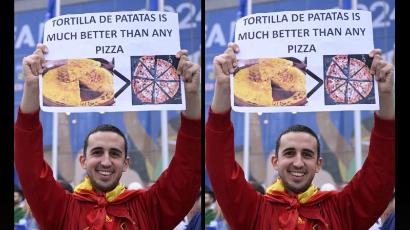 Suporter Spanyol vs Italia Saling Ledek