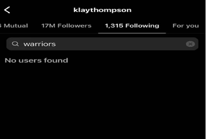 Instagram Klay Thompson tak lagi mengikuti Golden State Warriors.