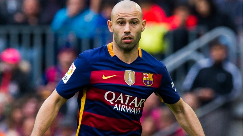 Gelandang Javier Mascherano saat berseragam Barcelona.