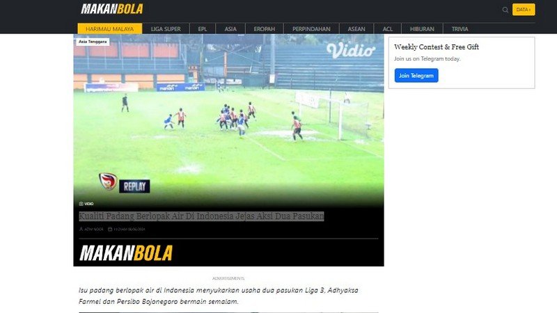 Kualitas Lapangan Liga 3 Disorot Media Malaysia