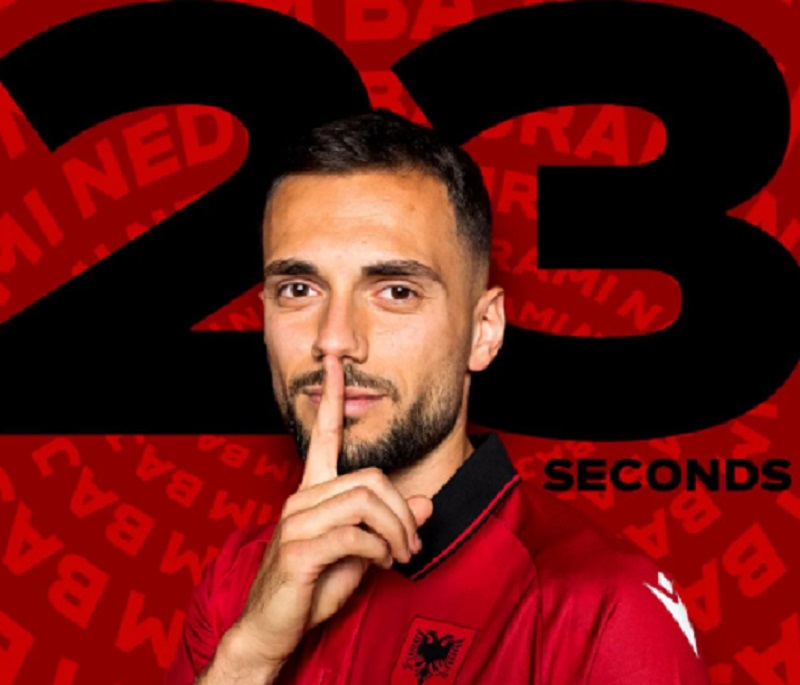 Pemain Timnas Albania, Medim Bahrami cetak gol cepat