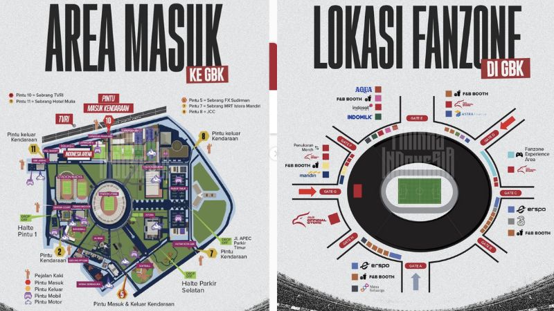 Denah GBK Indonesia vs Irak