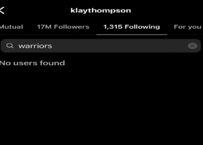 Instagram Klay Thompson tak lagi mengikuti Golden State Warriors.