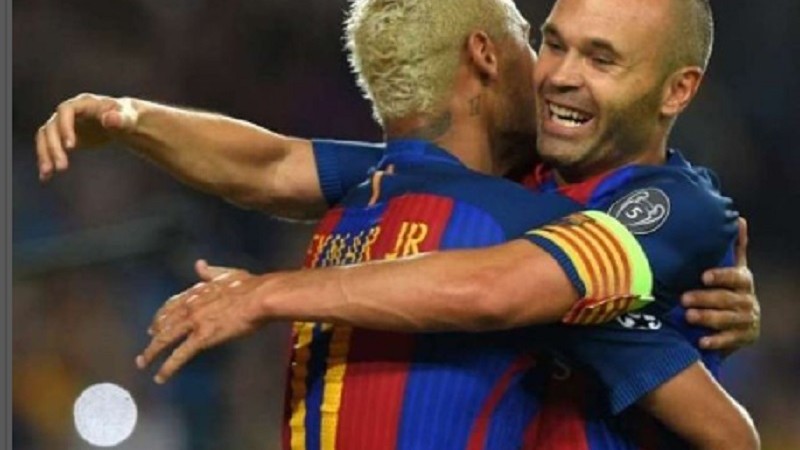 Nerymar dan Iniesta berseragam Barcelona