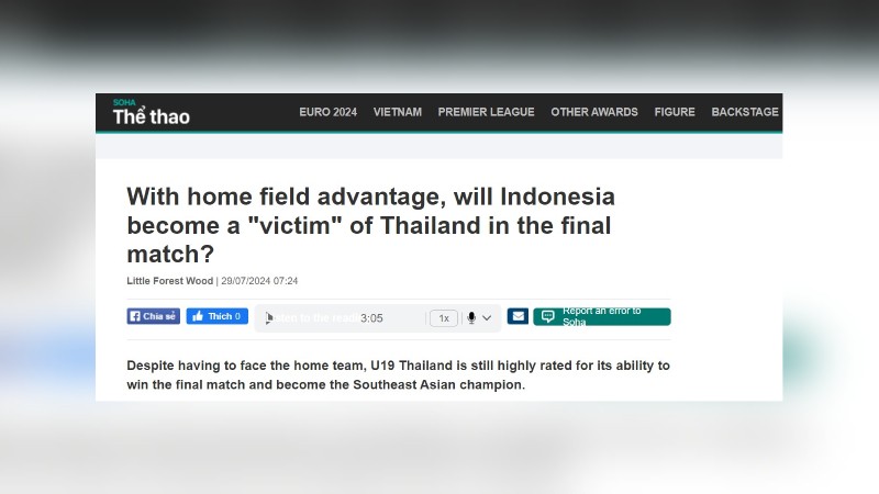 Media Vietnam meremehkan Timnas Indonesia U-19
