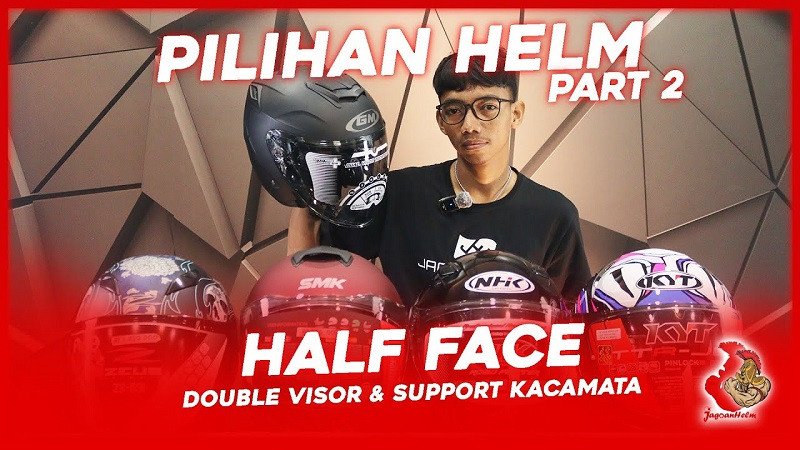Helm Half Face Double Visor
