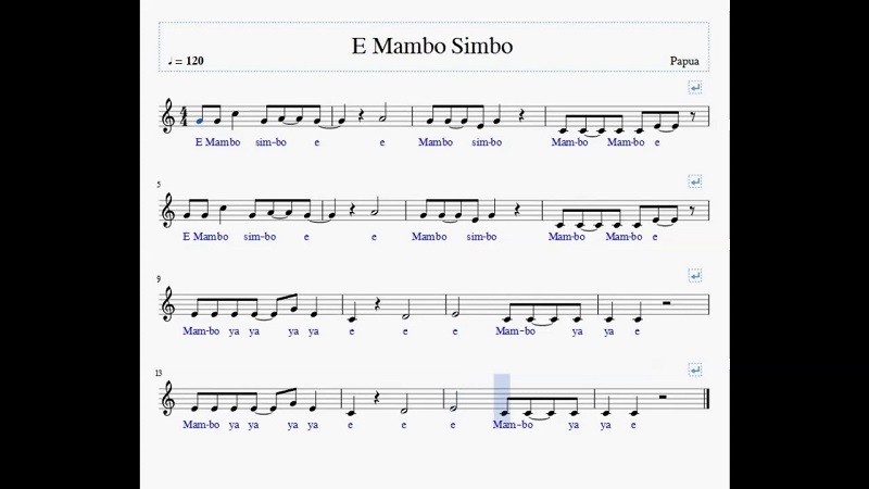 E Mambo Simbo lirik