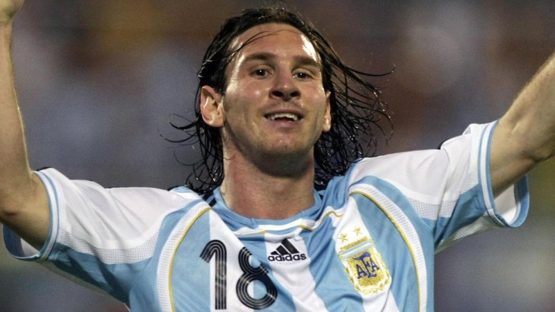 Lionel Messi bersama Timnas Argentina di Olimpiade 2008.
