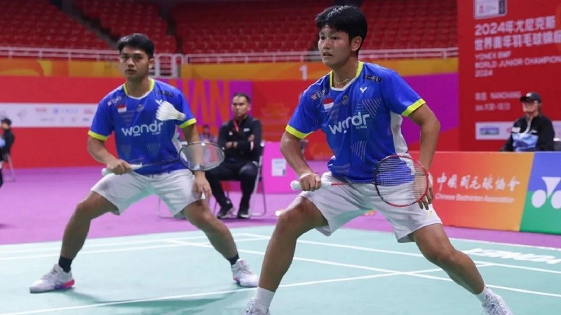 Ganda putra Indonesia, Dexter/Wahyu melaju ke perempat final Kejuaraan Dunia Junior 2024