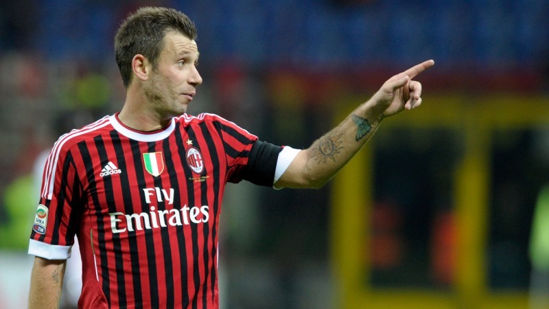 Antonio Cassano saat bermain untuk AC Milan.