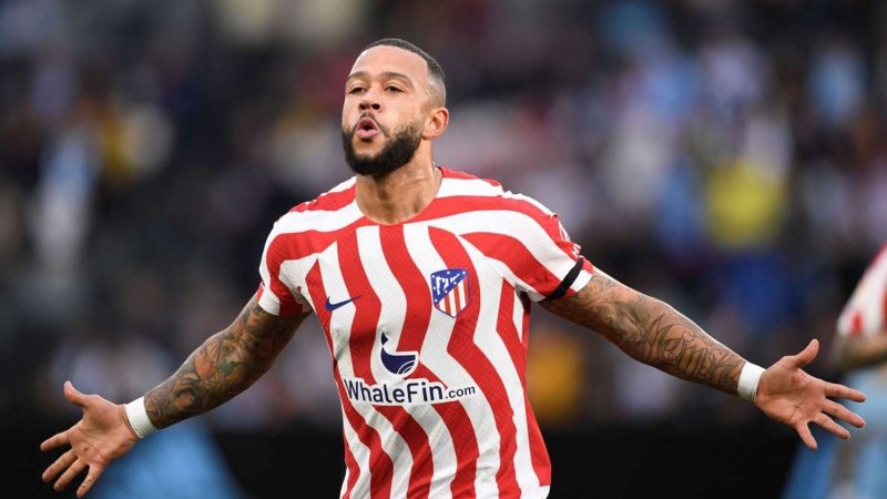 Memphis Depay saat masih bermain di Atletico Madrid.