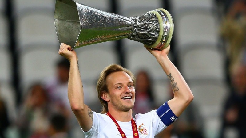 Ivan Rakitic saat menjuarai Liga Europa bersama Sevilla.