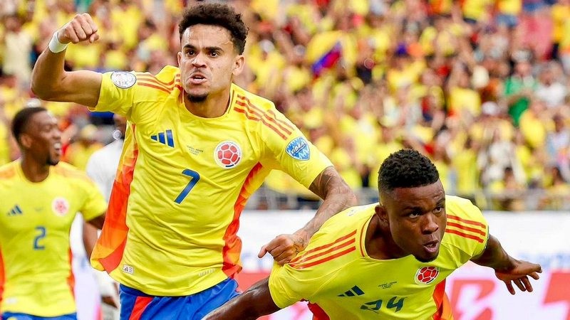 Luis Diaz selebrasi di laga Kolombia vs Panama