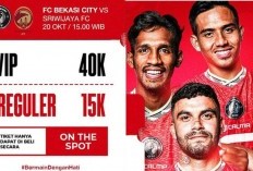 Harga Tiket Bekasi City vs Sriwijaya FC di Liga 2 2024/25, Paling Murah Rp15 Ribu!