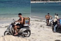 Sebelum Balapan di Sirkuit Mandalika, Pembalap MotoGP Ini Jualan Es Krim Pakai Scoopy di Pinggir Pantai