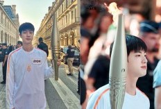 Momen Jin BTS Bawa Obor Olimpiade Paris 2024, Dikawal 30 Polisi Nasional