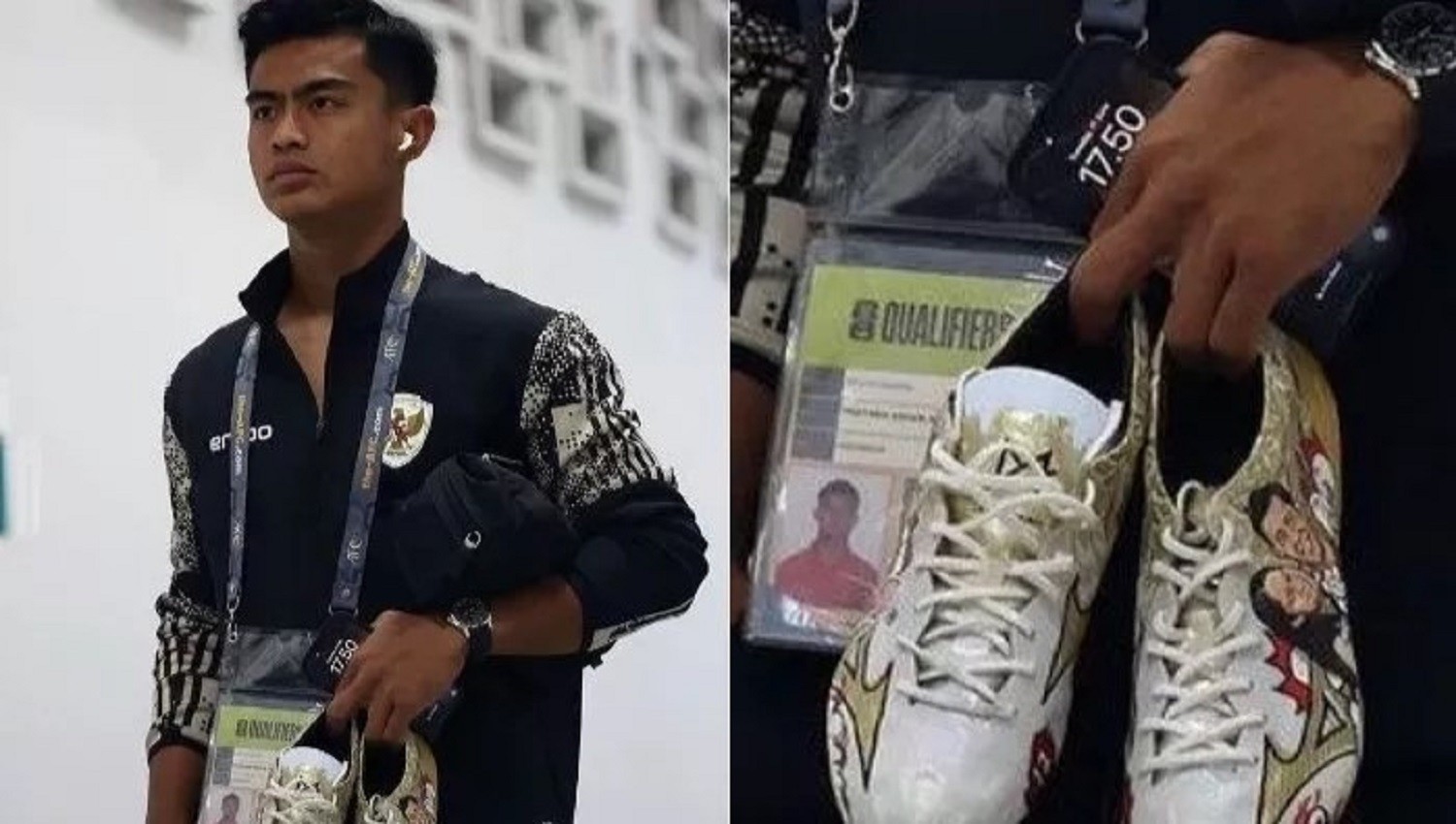 Bucin Maksimal! Pratama Arhan Pakai Sepatu Bergambar Azizah Salsha di Laga Indonesia vs Filipina