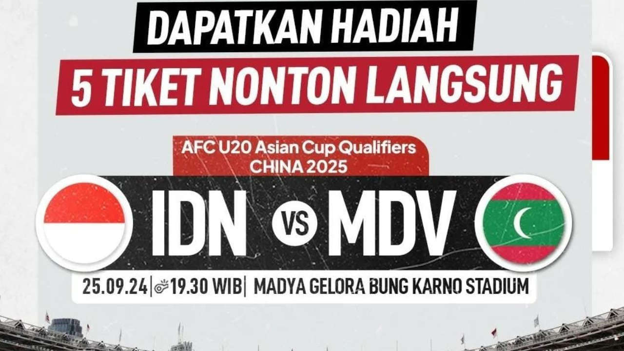 Tiket Gratis Timnas Indonesia U-20 vs Maladewa dari PSSI, Begini Cara Dapatkannya!