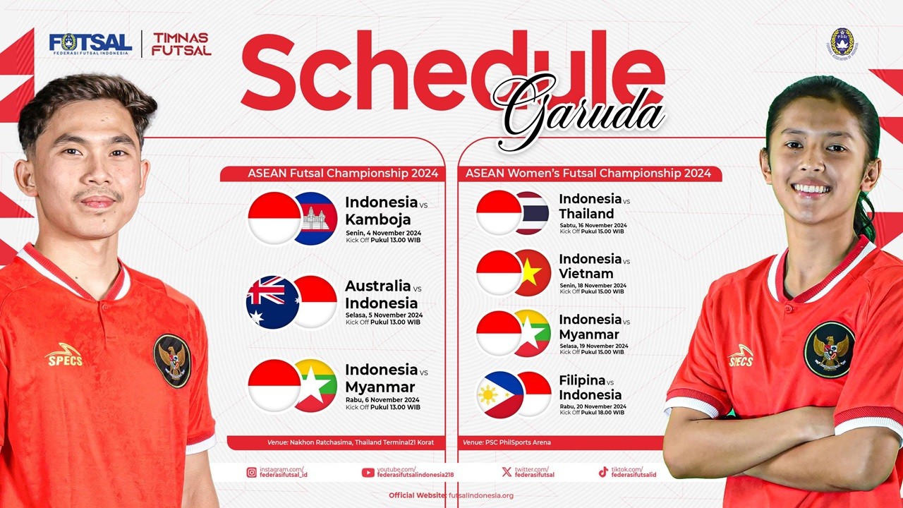 Jadwal Pertandingan Timnas Futsal Putra dan Putri di Tingkat ASEAN, Indonesia Siap Tempur!