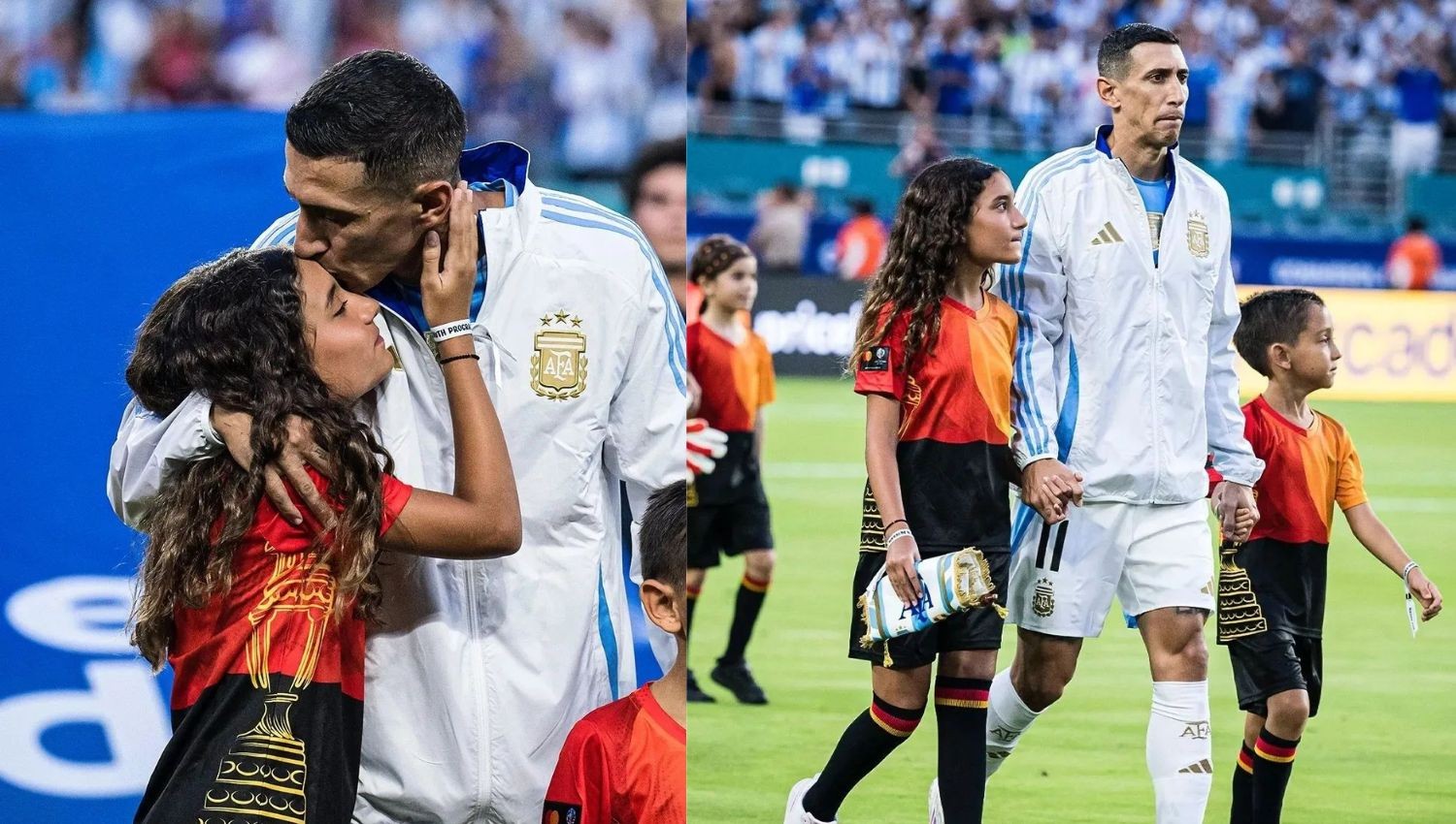 Jadi Momen Tak Terlupakan, Angel Di Maria Terharu Didampingi Anaknya di Laga Argentina vs Peru