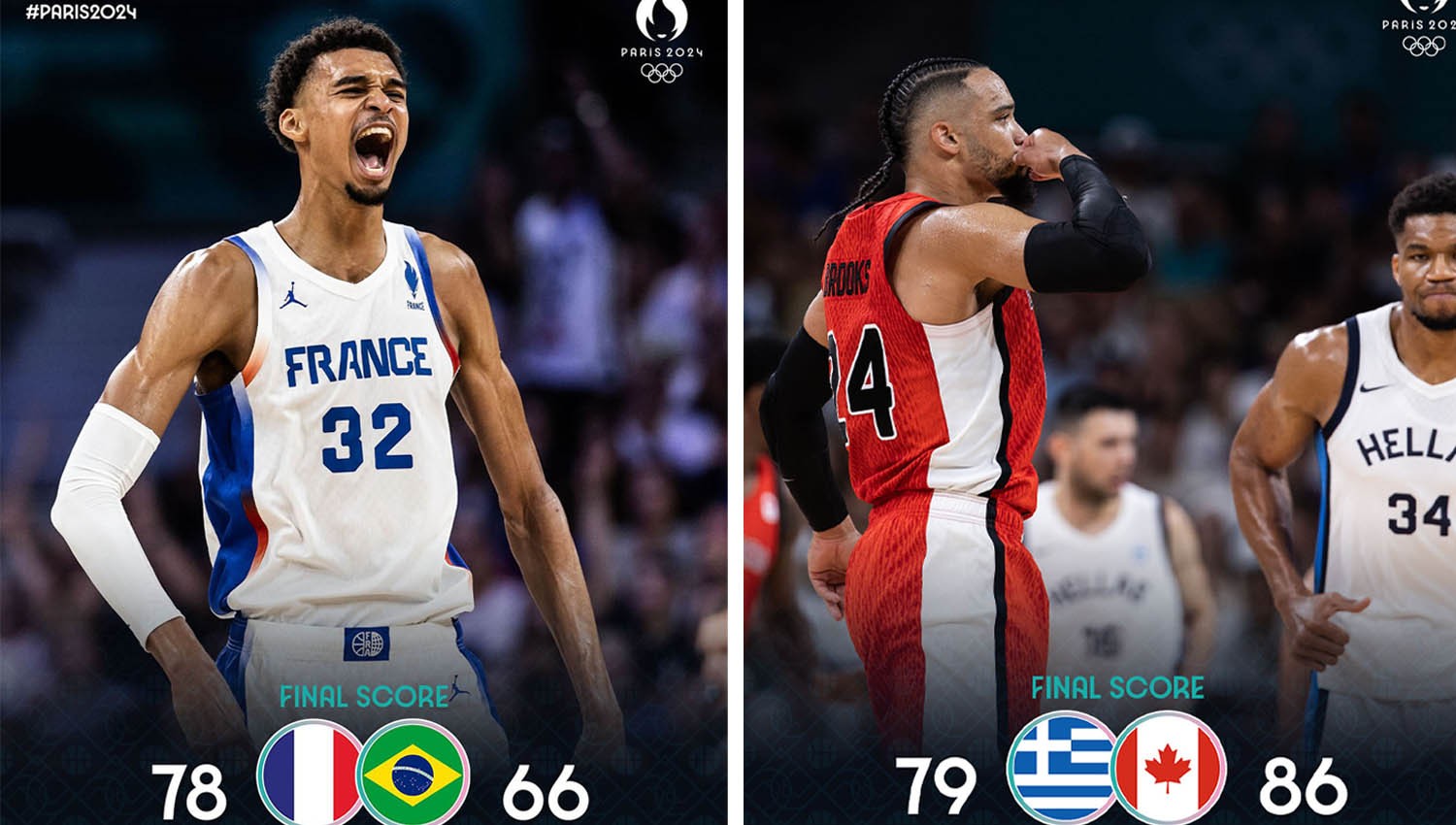Olimpiade Paris 2024: Timnas Basket Prancis Bungkam Brasil, Kanada Bekuk Yunani
