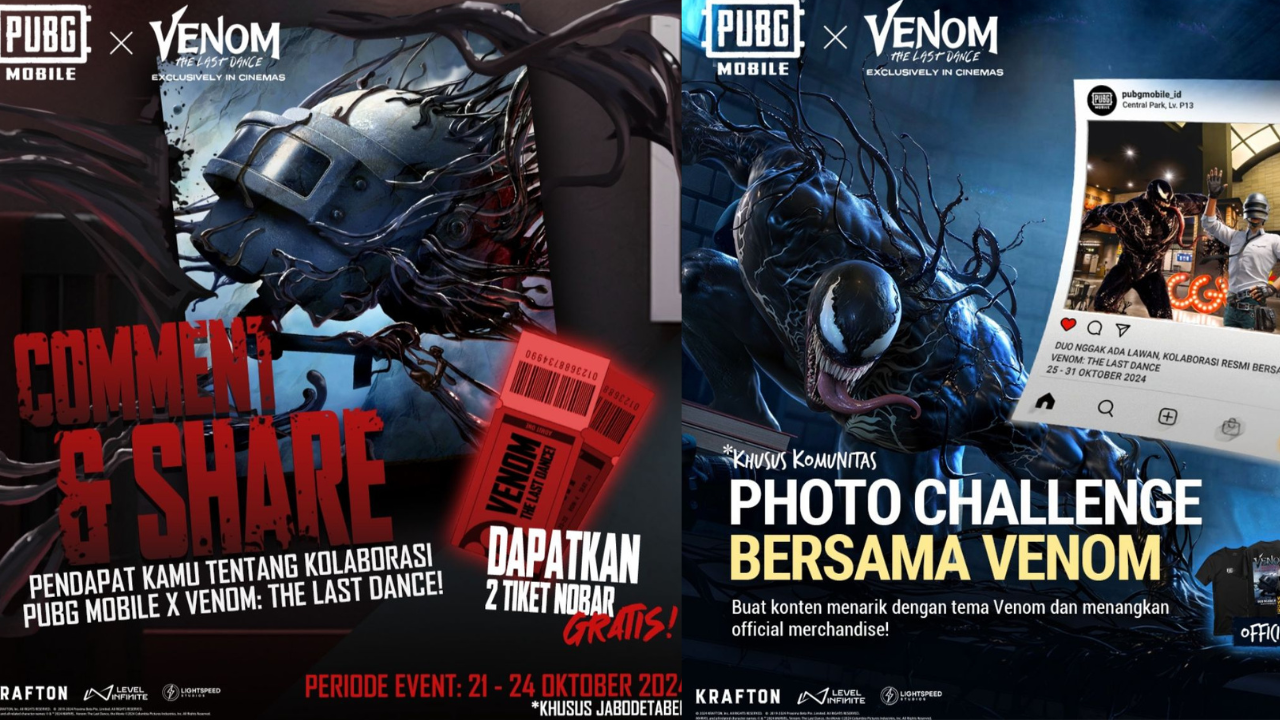PUBG Mobile Kolaborasi dengan Venom, Ini Tips dan Trik Dapat Tiket Gratis Nonton Venom: The Last Dance!