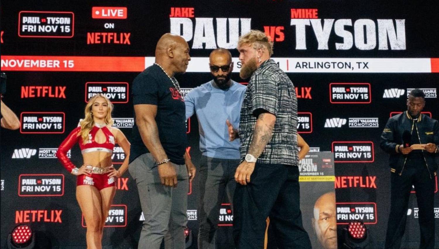 Mike Tyson Brutal, Dorong Jake Paul Saat Faceoff!
