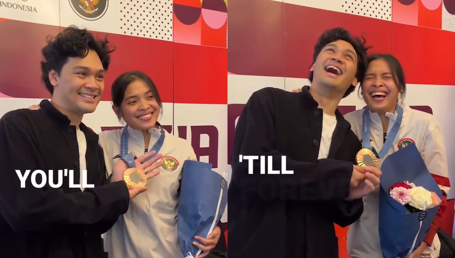 Sweet! Begini Kejutan Romantis Mikha Angelo Bawakan Bunga untuk Gregoria Mariska Tunjung usai Raih Perunggu