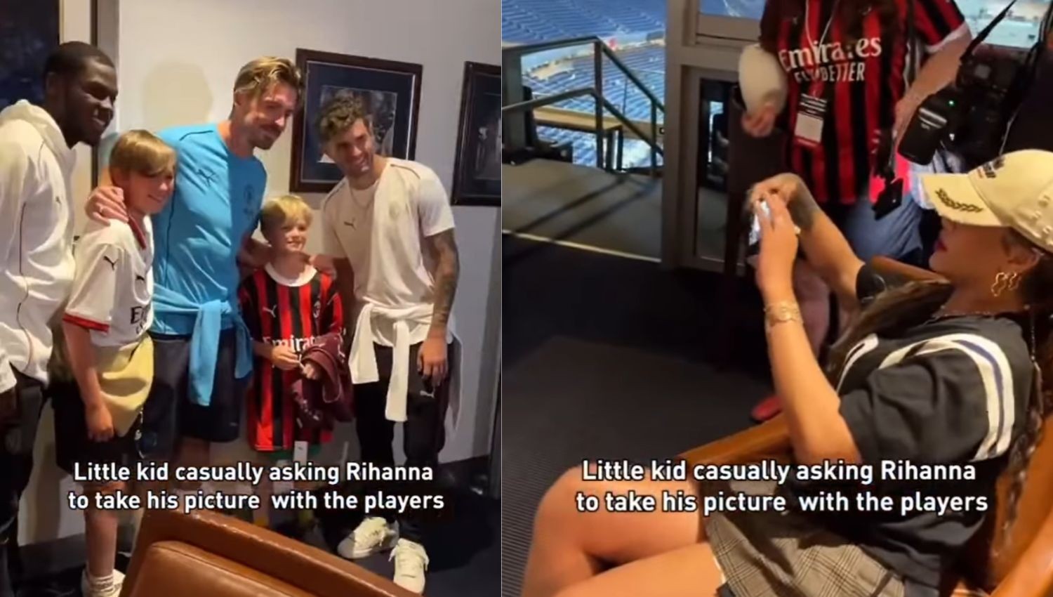 Ngakak! Bocil Ini Suruh Rihanna Ambil Foto Dirinya dengan Pemain Manchester City dan AC Milan